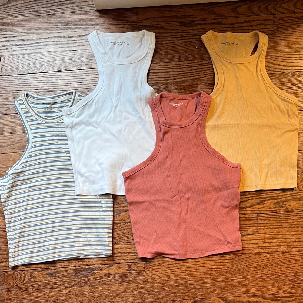Abercrombie & Fitch Tank Top Set - White, Yellow, Striped, Rust